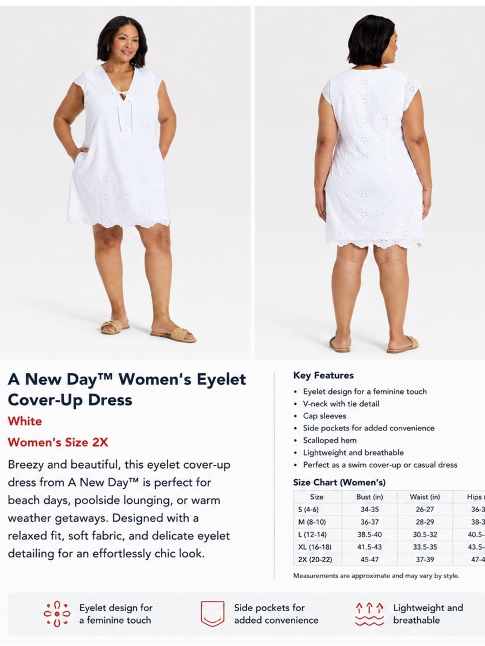a new day White Eyelet Cover-Up Dress